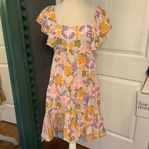 MINKPINK Floral Dress in Pink,‎ Orange, and Purple